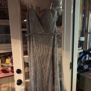 Montage by Mon Cheri Silver Formal dress